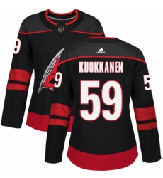 Women's Adidas Carolina Hurricanes #59 Janne Kuokkanen Premier Black Alternate NHL Jersey