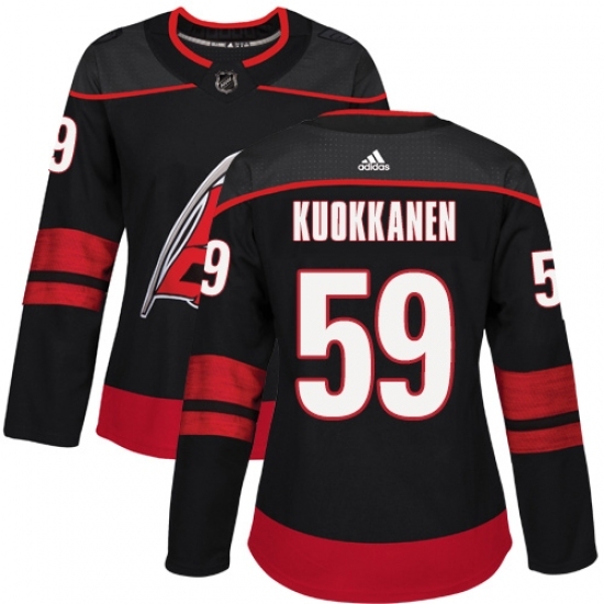 Women's Adidas Carolina Hurricanes #59 Janne Kuokkanen Premier Black Alternate NHL Jersey Women's Adidas Carolina Hurricanes #59 Janne Kuokkanen Premier Black Alternate NHL Jersey