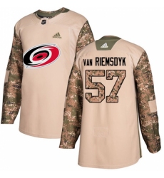 Men's Adidas Carolina Hurricanes #57 Trevor Van Riemsdyk Authentic Camo Veterans Day Practice NHL Jersey