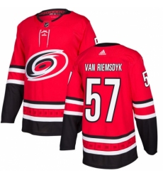 Men's Adidas Carolina Hurricanes #57 Trevor Van Riemsdyk Authentic Red Home NHL Jersey