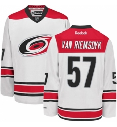 Men's Reebok Carolina Hurricanes #57 Trevor Van Riemsdyk Authentic White Away NHL Jersey