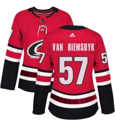 Women's Adidas Carolina Hurricanes #57 Trevor Van Riemsdyk Authentic Red Home NHL Jersey