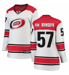 Women's Carolina Hurricanes #57 Trevor Van Riemsdyk Authentic White Away Fanatics Branded Breakaway NHL Jersey