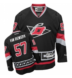 Women's Reebok Carolina Hurricanes #57 Trevor Van Riemsdyk Authentic Black Third NHL Jersey