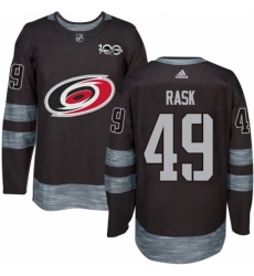 Men's Adidas Carolina Hurricanes #49 Victor Rask Authentic Black 1917-2017 100th Anniversary NHL Jersey