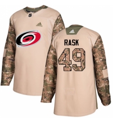 Men's Adidas Carolina Hurricanes #49 Victor Rask Authentic Camo Veterans Day Practice NHL Jersey