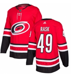 Men's Adidas Carolina Hurricanes #49 Victor Rask Authentic Red Home NHL Jersey