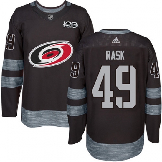 Men's Adidas Carolina Hurricanes #49 Victor Rask Premier Black 1917-2017 100th Anniversary NHL Jersey Men's Adidas Carolina Hurricanes #49 Victor Rask Premier Black 1917-2017 100th Anniversary NHL Jersey