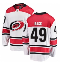 Men's Carolina Hurricanes #49 Victor Rask Fanatics Branded White Away Breakaway NHL Jersey