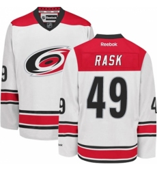 Men's Reebok Carolina Hurricanes #49 Victor Rask Authentic White Away NHL Jersey