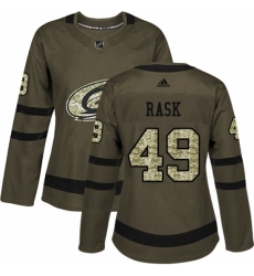 Women's Adidas Carolina Hurricanes #49 Victor Rask Authentic Green Salute to Service NHL Jersey