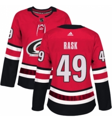 Women's Adidas Carolina Hurricanes #49 Victor Rask Authentic Red Home NHL Jersey