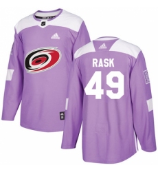 Youth Adidas Carolina Hurricanes #49 Victor Rask Authentic Purple Fights Cancer Practice NHL Jersey