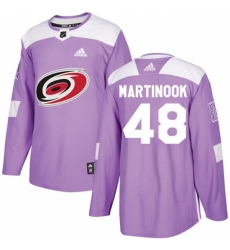 Men's Adidas Carolina Hurricanes #48 Jordan Martinook Authentic Purple Fights Cancer Practice NHL Jersey Men's Adidas Carolina Hurricanes #48 Jordan Martinook Authentic Purple Fights Cancer Practice NHL Jersey