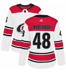 Women's Adidas Carolina Hurricanes #48 Jordan Martinook Authentic White Away NHL Jersey Women's Adidas Carolina Hurricanes #48 Jordan Martinook Authentic White Away NHL Jersey