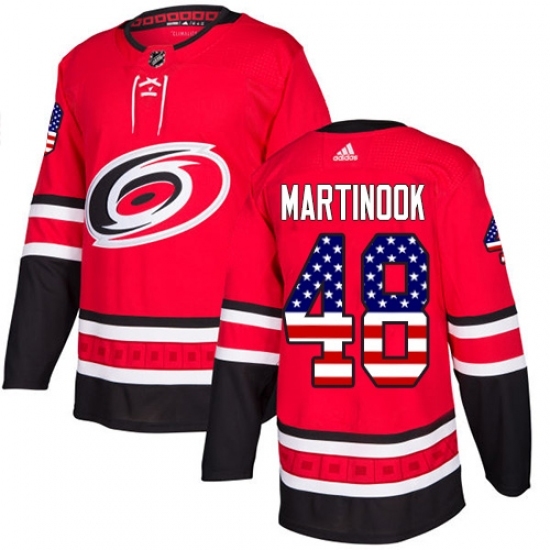 Youth Adidas Carolina Hurricanes #48 Jordan Martinook Authentic Red USA Flag Fashion NHL Jersey Youth Adidas Carolina Hurricanes #48 Jordan Martinook Authentic Red USA Flag Fashion NHL Jersey