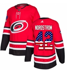 Men's Adidas Carolina Hurricanes #42 Joakim Nordstrom Authentic Red USA Flag Fashion NHL Jersey Men's Adidas Carolina Hurricanes #42 Joakim Nordstrom Authentic Red USA Flag Fashion NHL Jersey