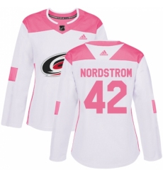 Women's Adidas Carolina Hurricanes #42 Joakim Nordstrom Authentic White/Pink Fashion NHL Jersey Women's Adidas Carolina Hurricanes #42 Joakim Nordstrom Authentic White/Pink Fashion NHL Jersey