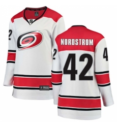 Women's Carolina Hurricanes #42 Joakim Nordstrom Authentic White Away Fanatics Branded Breakaway NHL Jersey Women's Carolina Hurricanes #42 Joakim Nordstrom Authentic White Away Fanatics Branded Breakaway NHL Jersey