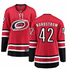 Women's Carolina Hurricanes #42 Joakim Nordstrom Fanatics Branded Red Home Breakaway NHL Jersey