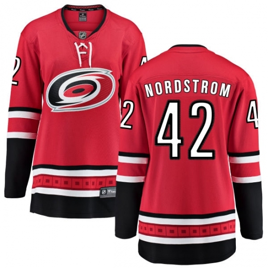 Women's Carolina Hurricanes #42 Joakim Nordstrom Fanatics Branded Red Home Breakaway NHL Jersey Women's Carolina Hurricanes #42 Joakim Nordstrom Fanatics Branded Red Home Breakaway NHL Jersey