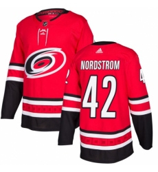 Youth Adidas Carolina Hurricanes #42 Joakim Nordstrom Authentic Red Home NHL Jersey