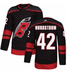 Youth Adidas Carolina Hurricanes #42 Joakim Nordstrom Premier Black Alternate NHL Jersey