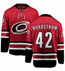 Youth Carolina Hurricanes #42 Joakim Nordstrom Fanatics Branded Red Home Breakaway NHL Jersey