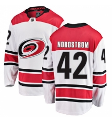 Youth Carolina Hurricanes #42 Joakim Nordstrom Fanatics Branded White Away Breakaway NHL Jersey Youth Carolina Hurricanes #42 Joakim Nordstrom Fanatics Branded White Away Breakaway NHL Jersey