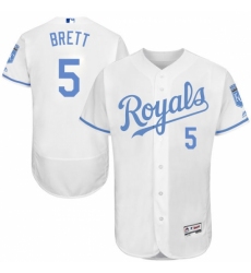 Men's Majestic Kansas City Royals #5 George Brett Authentic White 2016 Father's Day Fashion Flex Base MLB Jersey Men's Majestic Kansas City Royals #5 George Brett Authentic White 2016 Father's Day Fashion Flex Base MLB Jersey
