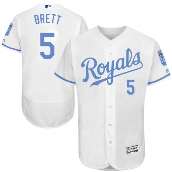 Men's Majestic Kansas City Royals #5 George Brett Authentic White 2016 Father's Day Fashion Flex Base MLB Jersey Men's Majestic Kansas City Royals #5 George Brett Authentic White 2016 Father's Day Fashion Flex Base MLB Jersey