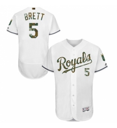 Men's Majestic Kansas City Royals #5 George Brett Authentic White 2016 Memorial Day Fashion Flex Base MLB Jersey Men's Majestic Kansas City Royals #5 George Brett Authentic White 2016 Memorial Day Fashion Flex Base MLB Jersey