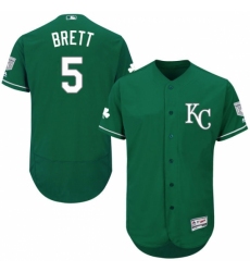 Men's Majestic Kansas City Royals #5 George Brett Green Celtic Flexbase Authentic Collection MLB Jersey Men's Majestic Kansas City Royals #5 George Brett Green Celtic Flexbase Authentic Collection MLB Jersey