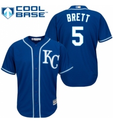 Men's Majestic Kansas City Royals #5 George Brett Replica Blue Alternate 2 Cool Base MLB Jersey