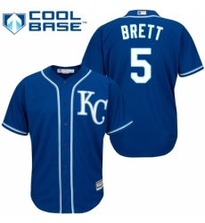 Men's Majestic Kansas City Royals #5 George Brett Replica Blue Alternate 2 Cool Base MLB Jersey Men's Majestic Kansas City Royals #5 George Brett Replica Blue Alternate 2 Cool Base MLB Jersey