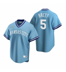Men's Nike Kansas City Royals #5 George Brett Light Blue Cooperstown Collection Road Stitched Baseball Jersey Men's Nike Kansas City Royals #5 George Brett Light Blue Cooperstown Collection Road Stitched Baseball Jersey