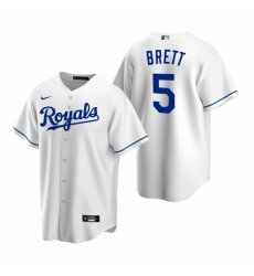 Men's Nike Kansas City Royals #5 George Brett White Home Stitched Baseball Jersey Men's Nike Kansas City Royals #5 George Brett White Home Stitched Baseball Jersey