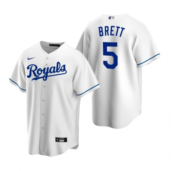 Men's Nike Kansas City Royals #5 George Brett White Home Stitched Baseball Jersey Men's Nike Kansas City Royals #5 George Brett White Home Stitched Baseball Jersey