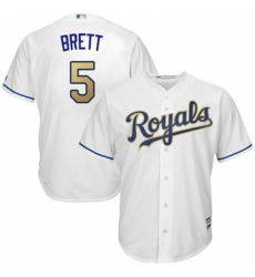 Youth Majestic Kansas City Royals #5 George Brett Authentic White Home Cool Base MLB Jersey Youth Majestic Kansas City Royals #5 George Brett Authentic White Home Cool Base MLB Jersey