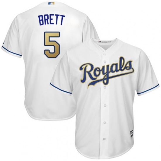 Youth Majestic Kansas City Royals #5 George Brett Authentic White Home Cool Base MLB Jersey Youth Majestic Kansas City Royals #5 George Brett Authentic White Home Cool Base MLB Jersey