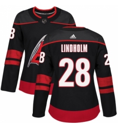 Women's Adidas Carolina Hurricanes #28 Elias Lindholm Premier Black Alternate NHL Jersey