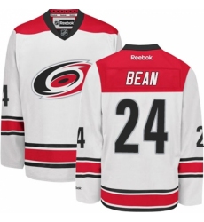 Men's Reebok Carolina Hurricanes #24 Jake Bean Authentic White Away NHL Jersey