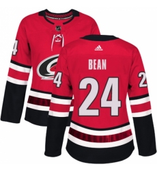 Women's Adidas Carolina Hurricanes #24 Jake Bean Authentic Red Home NHL Jersey