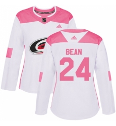 Women's Adidas Carolina Hurricanes #24 Jake Bean Authentic White/Pink Fashion NHL Jersey