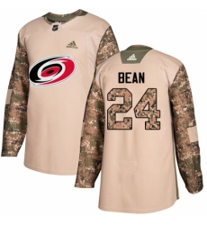 Youth Adidas Carolina Hurricanes #24 Jake Bean Authentic Camo Veterans Day Practice NHL Jersey