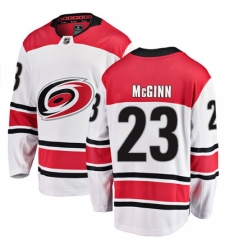 Men's Carolina Hurricanes #23 Brock McGinn Fanatics Branded White Away Breakaway NHL Jersey Men's Carolina Hurricanes #23 Brock McGinn Fanatics Branded White Away Breakaway NHL Jersey