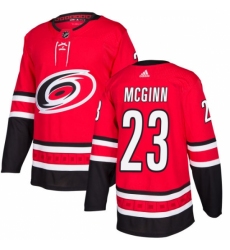 Youth Adidas Carolina Hurricanes #23 Brock McGinn Authentic Red Home NHL Jersey