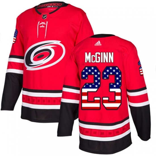 Youth Adidas Carolina Hurricanes #23 Brock McGinn Authentic Red USA Flag Fashion NHL Jersey Youth Adidas Carolina Hurricanes #23 Brock McGinn Authentic Red USA Flag Fashion NHL Jersey