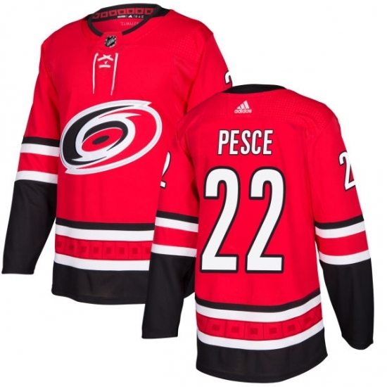 Youth Adidas Carolina Hurricanes #22 Brett Pesce Authentic Red Home NHL Jersey Youth Adidas Carolina Hurricanes #22 Brett Pesce Authentic Red Home NHL Jersey
