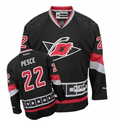 Youth Reebok Carolina Hurricanes #22 Brett Pesce Authentic Black Third NHL Jersey